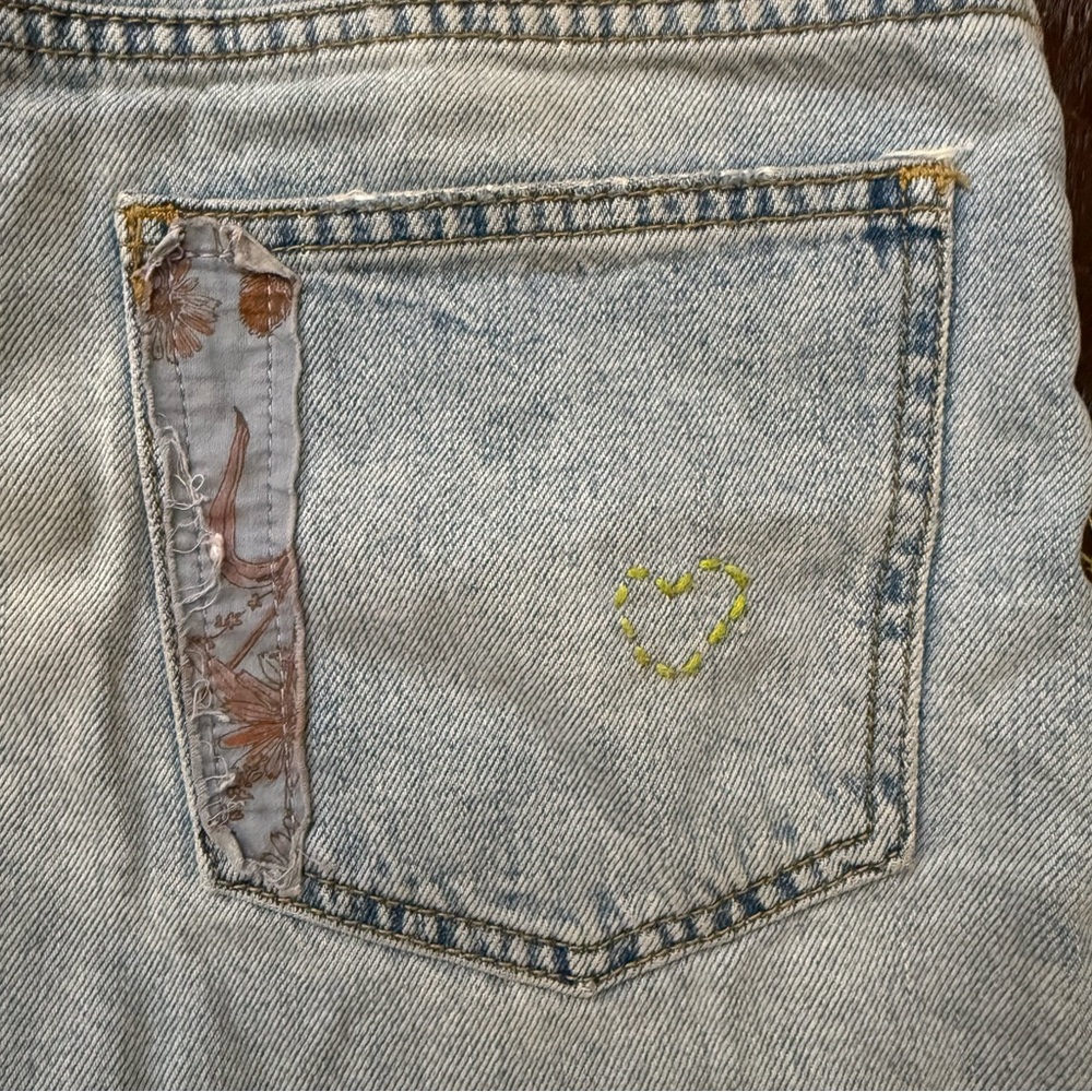 BDG A Line Light Blue Patchwork Jean Shorts - Picture 8 of 13